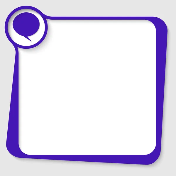 Casella di testo vuota blu per qualsiasi testo con bolla vocale — Vettoriale Stock