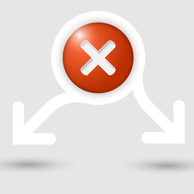 Özet metin çerçevesi ile iki ok ve yasak işareti