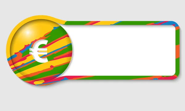 Cornice di testo colorata per qualsiasi testo e segno di euro — Vettoriale Stock