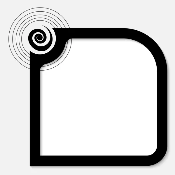 Cuadro de texto vector negro para cualquier texto con espiral — Archivo Imágenes Vectoriales