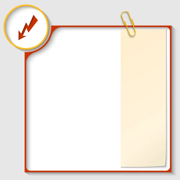 Červený rámeček pro text s flash a dopisní papír — Stockový vektor