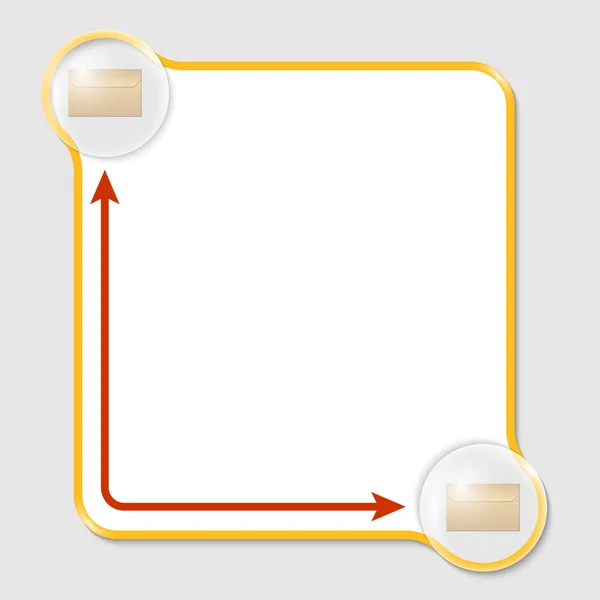 Gele tekstframe voor tekst met envelop — Stockvector