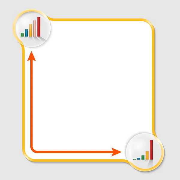 Žlutá textový rámeček pro libovolný text s diagramu — Stockový vektor