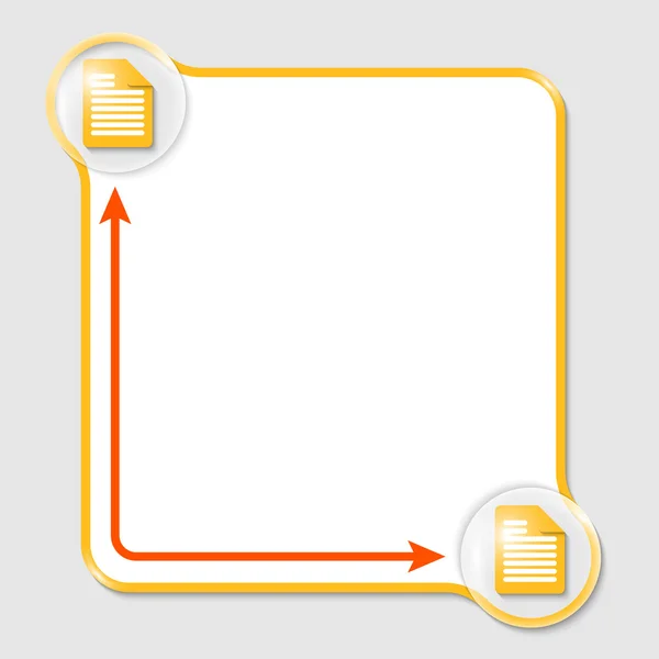 Gele tekstframe voor tekst met opmerking pictogrammen — Stockvector