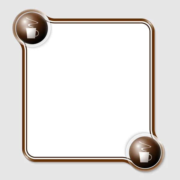 棕色文本框中任何文本与杯的咖啡 — 图库矢量图片