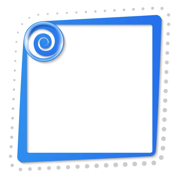 Blue text frame with spiral and gray dots — Stock Vector