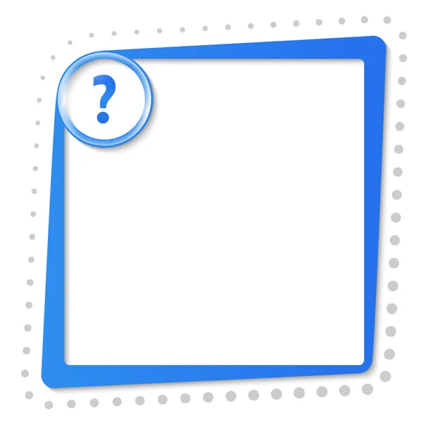 Moldura de texto azul com ponto de interrogação e pontos cinza — Vetor de Stock