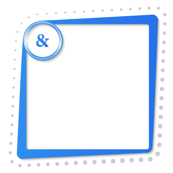Blue text frame with ampersand and gray dots — Stock Vector