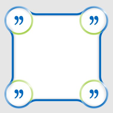 herhangi bir metin ve tırnak işareti mavi metin kutusu