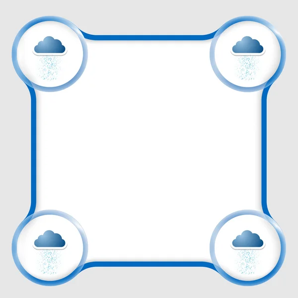 Blå text låda för texten och moln — Stockový vektor