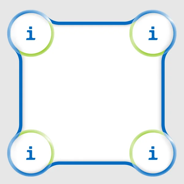 Modrý rámeček pro jakýkoli text a informace o znamení — Stockový vektor