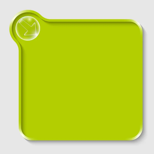 Herhangi bir metin saydam bir ok ile yeşil metin kutusu — Stok Vektör
