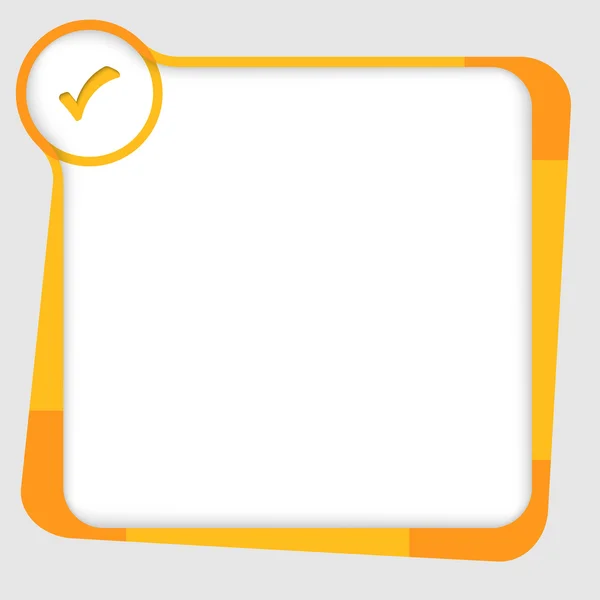 Orange and yellow box for text with check box — Stock Vector