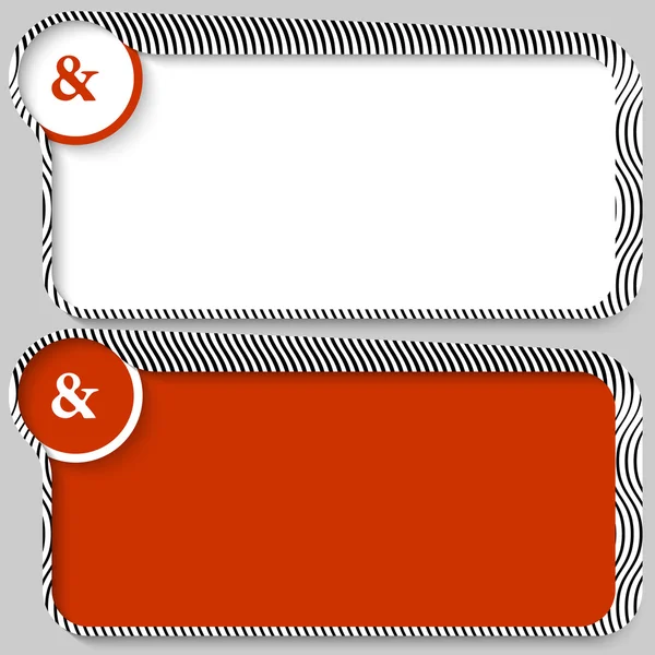 Set di due caselle di testo vettoriale con pattern e ampersand — Vettoriale Stock