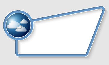 bulutlar aksanlı mavi soyut kutu