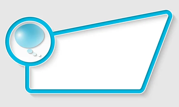Caixa abstrata azul para texto com bolha de fala —  Vetores de Stock