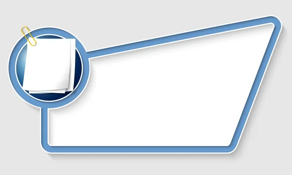 Scatola astratta blu per testo con carta per note — Vettoriale Stock