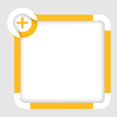 vektör sarı artı işareti ile metin kutusu