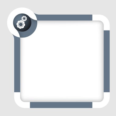 Beyaz cogwheels ile metin kutusunu vektör