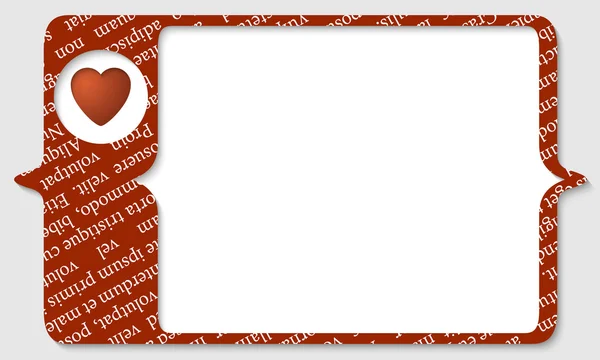 Boîte rouge pour tout texte avec coeur — Image vectorielle