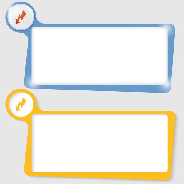 Set of two text boxes for text with the flash — Stock Vector
