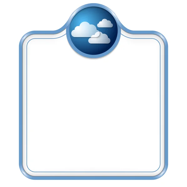 Caja vectorial azul para texto con nube — Vector de stock