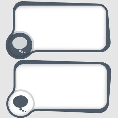 iki vektör metin çerçeveleri ve konuşma balonu kümesi