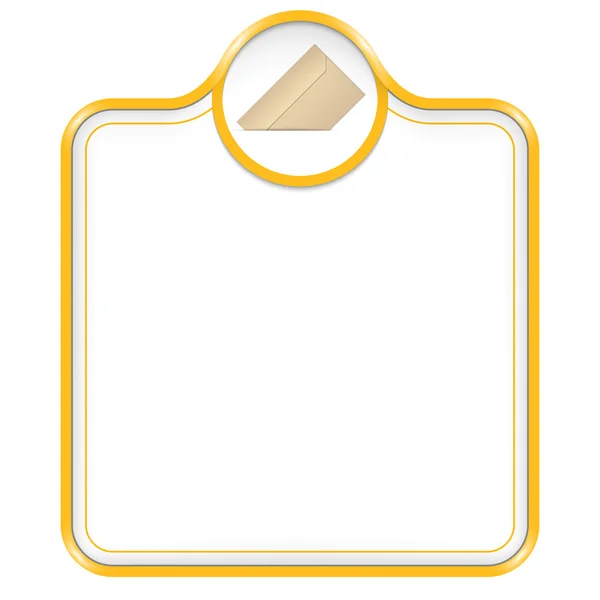 黄ベクトル封筒付きのテキスト ボックス — ストックベクタ