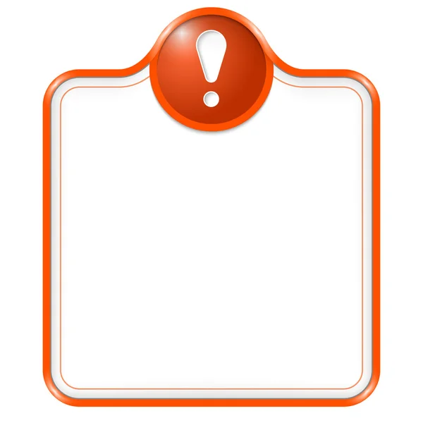 Kırmızı vektör ünlem işareti ile metin kutusu