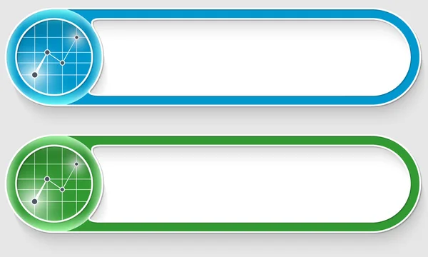 青と緑のベクトル グラフと抽象的なボタン — ストックベクタ