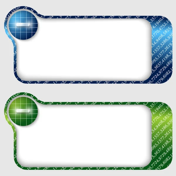 Set of two abstract text frames with minus sign — Stock Vector