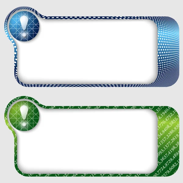 Set of two abstract text frames with exclamation mark — Stock Vector