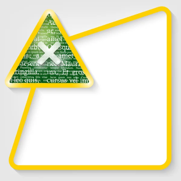 Yellow vector text box for entering text with ban sign and textu — Stock Vector