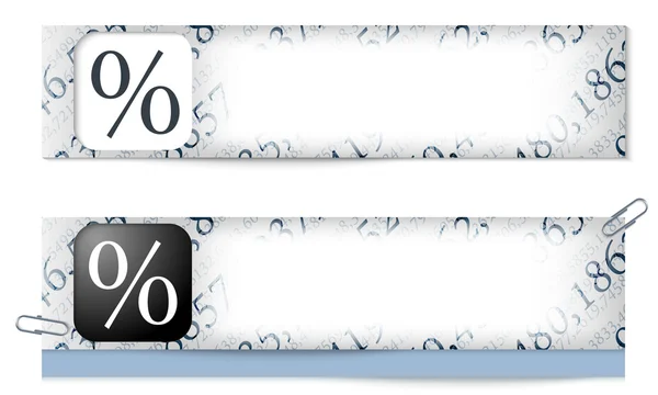 Set of two banners with the texture of the numbers and percent s — Stock Vector