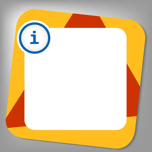Rode en gele box voor elke tekst met info bord — Stockvector