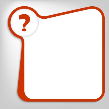 red vector box for entering text with question mark clipart