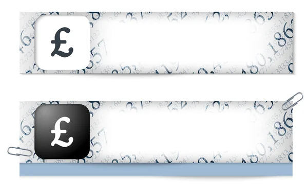 Set of two banners with the texture of the numbers and pound sig — Stock Vector