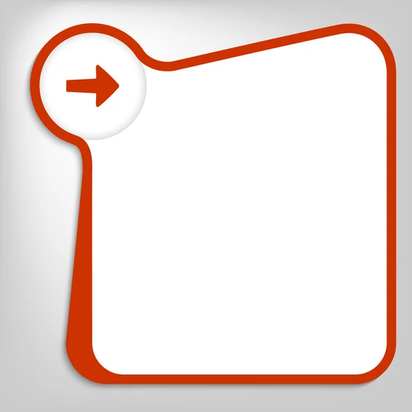 Boîte vectorielle rouge pour saisir du texte avec flèche — Image vectorielle