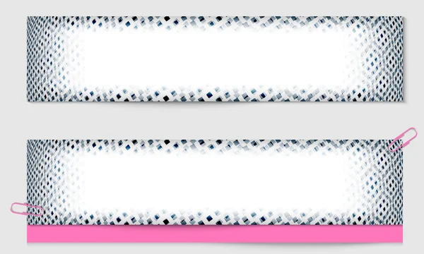 Set van twee banners met de textuur van de kwadraten — Stockvector
