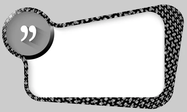 Scatola nera con texture di moltiplicare quadrati e virgolette — Vettoriale Stock