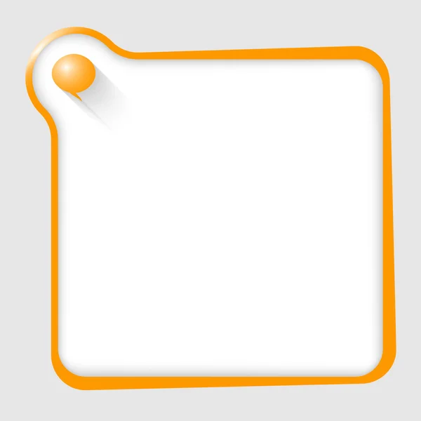 Caixa de texto laranja para qualquer texto com bolha de fala — Vetor de Stock