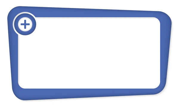 Casella vettoriale blu per l'inserimento di testo con segno più — Vettoriale Stock