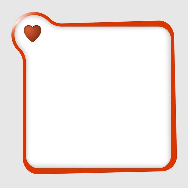 Herhangi bir metin ile kalp kırmızı metin kutusu — Stok Vektör