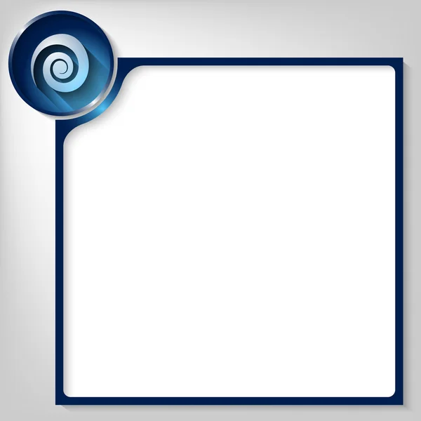 Cuadro azul para introducir texto con espiral — Archivo Imágenes Vectoriales