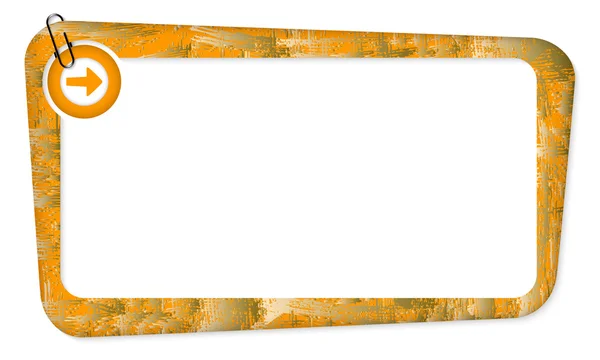 Boîte pour insérer du texte avec flèche orange — Image vectorielle