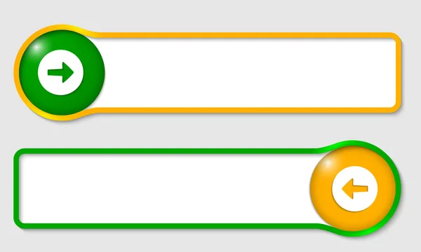 Set med två textram för text med pil — Stock vektor