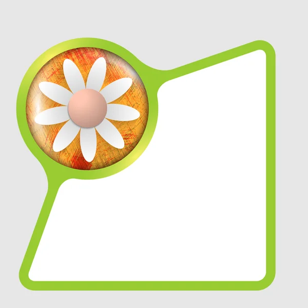 Zelený rámeček s texturou a květina — Stockový vektor