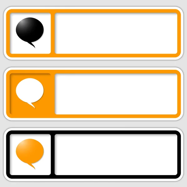 Set of three frames for inserting text and speech bubble — Stock Vector