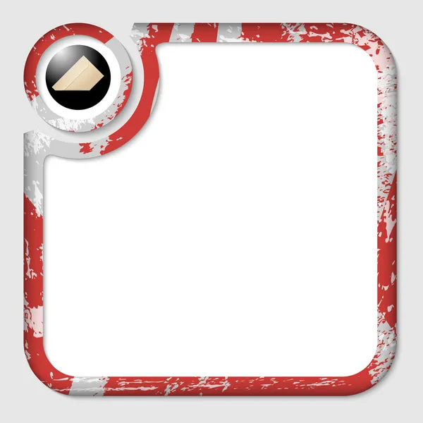 Rode doos voor het invoegen van tekst met patroon en envelop — Stockvector