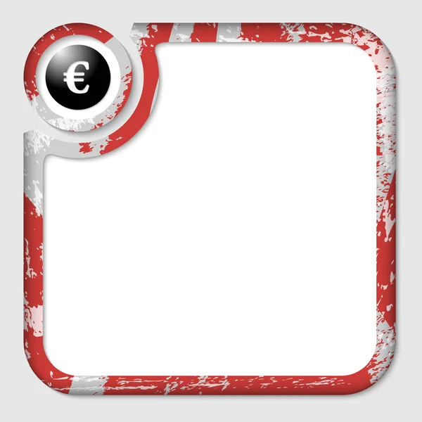 Červené pole pro vkládání textu s znak vzoru a euro — Stockový vektor